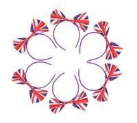 Gogogmee 6pcs Uk Flag Hair Bow and Football Supporter Headbands, Union Jack Bowknot Hair Accessories for British Football Fans at Sports Events and Uk Festivals