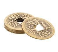 Gogogmee 6pcs Vintage Brass Chinese Divination Coins with Chinese Knot Accessories, Multi-function DIY Car Pendant Charm, Delicate Feng Shui Success Coins for Craft and Home Decor