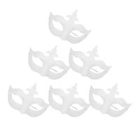 Gogogmee 6Pcs White Paintable Paper Masquerade Masks DIY Hand-Painted Party Props with Crown Design for Festival Decorations and Couple Costume Accessories