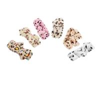 Gogogmee 6pcs Wide-brimmed Elastic Headbands with Bowknot Leopard Print, Plush Soft Hair Accessories for Sports, Yoga, and Home Use, Multi-color Set Including Khaki, Black White, Cream,