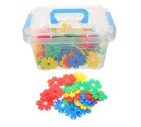 Gogogmee 70pcs Colorful Snowflake Interlocking Building Blocks Educational Stem for Carrying Case Modular Puzzle Set for Creative Early Learning and Group Play