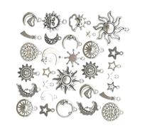 Gogogmee 70Pcs DIY Jewelry Making Kit Chic Moon Star Pendant Accessories for Women for Necklaces Bracelets Durable Zinc Alloy Craft Supplies