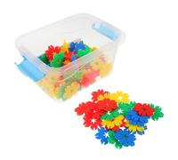 Gogogmee 70pcs Snowflake Building Blocks Set for Storage Box Sensory Learning Stem Enhances Fine Motor Skills Spatial Awareness and Problem Solving Creative Plastic Construction Discs for