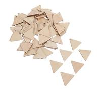 Gogogmee 75pcs Triangular Wood Slices with Holes 50mm Unfinished DIY Pendant Cutouts Natural Wood Triangles for Crafting and Home Decoration