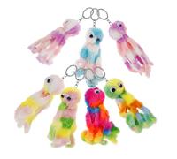Gogogmee 7pcs Cute Plush Stuffed Octopus Keychains Colorful Kawaii Bag Charms Versatile Backpack and Car Mirror Accessories Fun Ocean Animal Gifts for Friends and Family