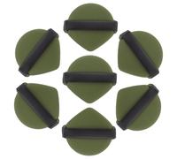 Gogogmee 7pcs Double-sided Powder Puff Makeup Sponges for Foundation and Cream Dry and Wet Use Washable Cosmetic Applicators with Flat and Pointed Edges Matcha Green