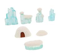 Gogogmee 7pcs Mini Igloo Model Set Realistic Resin Ice Houses Figurines Arctic Snow Scene Diy Micro Landscape Winter Crafts for Kids Educational Play