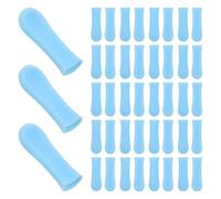 Gogogmee 80Pcs Soft Silicone Ear Spoon Tips Replacement Visual Ear Pick Covers with Protective Sleeves Blue 11.5X3.8Mm for at Home and Travel