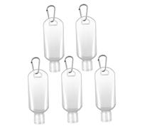 Gogogmee 8pcs 50ml Travel Refillable Bottles with Hook, Plastic Squeezy Bottles for Body Lotion and Body Wash, Portable and Well Organise Liquids for Sports Or Backpack Use Random Color
