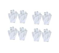 Gogogmee 8pcs Children Nylon Bath Gloves Set White Colour Soft Five-Finger Body Scrub Exfoliator Easy to Put and Take Off Suitable for Bathing