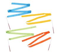 Gogogmee 8pcs Colorful Rhythmic Gymnastics Dance Ribbons Long Streamers for Flowing Twirling Sticks for Gymnastics Training and Dance Performance Orange Green