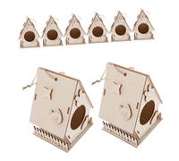Gogogmee 8PCS DIY Wooden Birdhouse Craft Kit for Unfinished Smooth Painting Weather-resistant Outdoor Hanging Birdhouses for Family Bonding and Creative Art Activities