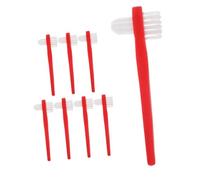 Gogogmee 8pcs Dual Head False Teeth Cleaner Brush Durable Interdental Cleaning Tool for Comprehensive Denture Care for Hard to Reach Spaces Oral Hygiene