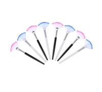 Gogogmee 8pcs Fan-shaped Facial Mask Applicator Brushes Long Handle, Soft Bristles Cosmetic Tools for Makeup Application and Skincare at Home or Salon, White and Black Set