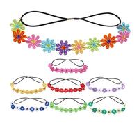 Gogogmee 8pcs Floral Headband Flower Hair Accessories Women Headband Stretchy for Parties