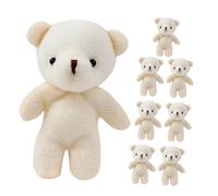 Gogogmee 8pcs Mini Bear Pendant Plush Soft Tiny Bear Dolls Keychain Charm for Luggage Decoration Cozy Cute Animal Gifts for Birthday Party Favors