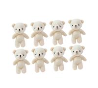 Gogogmee 8pcs Mini Plush Bear Soft Stuffed Animal Keychain Pendant Portable Cute Bear Figurines for Dollhouse Desk Decoration