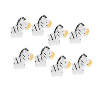 Gogogmee 8pcs Mini Resin Zebra Figurines Tiny Animal Decorations for DIY Crafts Nature-inspired Accents for Home Office Tabletop Display
