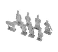Gogogmee 8pcs Mini Terracotta Warriors Figurines PVC Ancient China Soldier Statues for Fairy Garden Bonsai Table Display Decorative Ornaments Collectible Sculptures