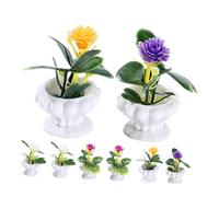 Gogogmee 8pcs Miniature Bonsai Plants Realistic Artificial Greenery Ornament for Dollhouse Decoration Small Scale Garden Model Tiny Faux Potted Plants for Mini House Accessories