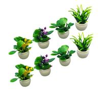 Gogogmee 8Pcs Miniature Plants Tiny House Potted Plants for Centerpiece Table Decorations Vivid Colors for Mini Gardens DIY Micro Landscapes Weather Resistant Design