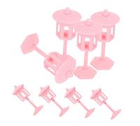Gogogmee 8pcs Pink Victorian Floor Lamp Miniature Dollhouse Lighting Decor Portable Vintage Style Bedroom Accessories with Realistic Design and Easy Assembly for Dolls House