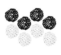 Gogogmee 8pcs Professional Rhinestone Hair Network Elastic Invisible Knit Hairnets for Dancers Hair Mesh for Updos for Skating Ballet Dance