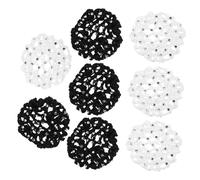 Gogogmee 8pcs Professional Rhinestone Hair Network Mesh Elastic Ballet Bun Cover Kit for Women Girls Dance Skating Office