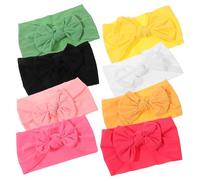 Gogogmee 8pcs Rabbit Ears Headband for Newborns Toddlers Elastic Hair Bands Bows Colors for Easter Party Daily Wear