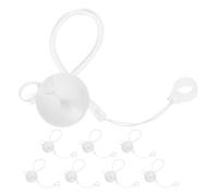 Gogogmee 8Pcs Retractable Pen Lanyard Set with 30Cm Elastic Spring Cord and 8Mm Silicone Ring, White Pen Tether for Clipboard and Touchscreen Stylus Holder Accessories
