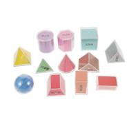 Gogogmee 8pcs Transparent Geometric Solids Set for Educational Manipulatives for Volume Measurement Classroom Math Tools Engaging Learning Shapes for Early Education