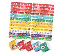 Gogogmee 96pcs Christmas Slap Bracelets Pack PVC Wristbands Festive Xmas Stocking Stuffers Comfortable Holiday Party Accessories with Eye-catching Design for Group Sharing
