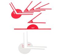 Gogogmee 9pcs Angle Measuring Tool Set with Multi-angle Gauge Protractor - Geometry Angle Finder for Students and Teachers, Includes 30° 45° 60° 90° 120° 180° 240° 270° Red and White -