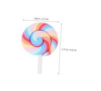 Gogogmee 9pcs Colorful Miniature Lollipop Charms DIY Fake Food Decor for Dollhouses Photo Props Bright Rainbow Polymer Clay Accessories