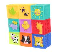 Gogogmee 9pcs Colorful Soft Building Blocks Set for Educational Enhance Hand-eye Coordination Safe Large for Small Hands Bath Play