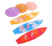 Gogogmee 9pcs Mini Surfboard Set Plastic Doll Boots and Doll Hats, Summer Beach for, Hawaiian Surfboard Cake Toppers and Birthday Party Decorations