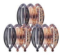 Gogogmee 9pcs Vintage Banana Hair Clips Comb for Curly Thick Hair Lightweight Plastic Resin Teeth Clamps with Fish Shape Strong Hold Styling Accessories for Women