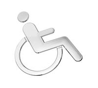 Gogogmee Abs Wheelchair Disabled Toilet Sign for Restroom Doors Easy to Install Public Bathroom Disability Access Sign for Disabled People and Simple Design