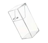 Gogogmee Acrylic Makeup Brush Storage Container with Flip Cover Transparent Large Capacity Cosmetics Organizer for Desktop Includes White Decorative Pearls Space-saving Holder for Lipsticks