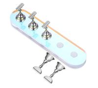 Gogogmee Acrylic Nail Stand for Nails for Fake Tips Mini Oval Silver Base for Home Salon