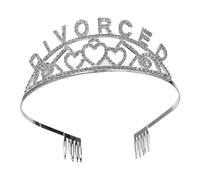 Gogogmee Adjustable Alloy Divorce Crown for Women Delicate Silver Crystal Headdress Party Tiara Comfortable Fit Headband for Weddings Birthdays and Special Occasions