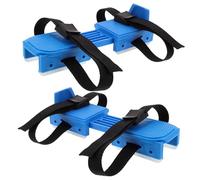 Gogogmee Adjustable Ice Skates with Strap Fastening and Double Runner Protective Antifall Covers for Comfortable Outdoor Winter Sports Skating and Skiing Shoes Blue for Junior