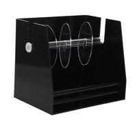 Gogogmee Adjustable Label Roll Dispenser, Acrylic Roll Sticker Dispenser Holder Organizer, Manual Sticker Stand for Kitchen Mailer Labels