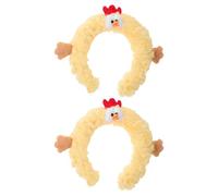 Gogogmee Adjustable Plush Chicken Headband 2pcs Soft Yellow Hair Accessory for Easter Party Boys and Girls Adults Cosplay