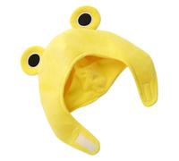 Gogogmee Adjustable Yellow Plush Frog Hat with Big Eyes and Earflaps, Soft Full Headgear Cartoon Animal Cap for Birthday Party, Cosplay, Christmas and Adults