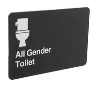 Gogogmee All Gender Restroom Sign with Braille Water Resistant Abs Material Clear Visible Text for Inclusive Bathroom Guidance Easy Installation for Business and Public Spaces