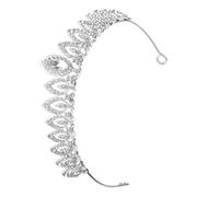Gogogmee Alloy Tree Leaf Bridal Crown Wedding Tiara Lightweight Fairy Crown Hair Accessory for Brides Parties Cosplay Elegant Silver Base with White Rhinestones