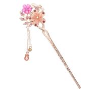 Gogogmee Antique Style Flower Hair Pin with Cat Eye Gemstone Chinese Traditional Long Hair Stick for Women Classic Headdress for Special Occasions
