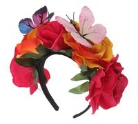 Gogogmee Artificial Flower Headband for Mexican Day Dead Cute Butterfly and Decorated Headpiece Party Hair Bands Floral Design