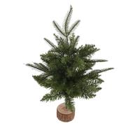 Gogogmee Artificial Xmas Pine Tree with Wood Base Lightweight Tabletop Christmas Decoration for Family Gatherings and Party Celebrations Easy Assembly and Storage Vivid Realism Festive